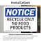 Signmission Recycle Only No Food Products, 5 in W x Rectangle, Vinyl Decal OS-2PACK-NS-D-35-L-18001 - alternate 6